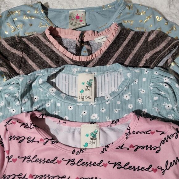 Girly Girl Shirt Bundle Size 10 (Medium, Large) Monteau Jennie+ Jessie Lily Bleu - Picture 1 of 16
